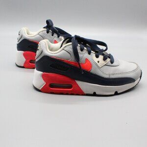 Nike Air Max 90 LTR Kids Size 12C Light Smoke Grey Navy Crimson Sneakers